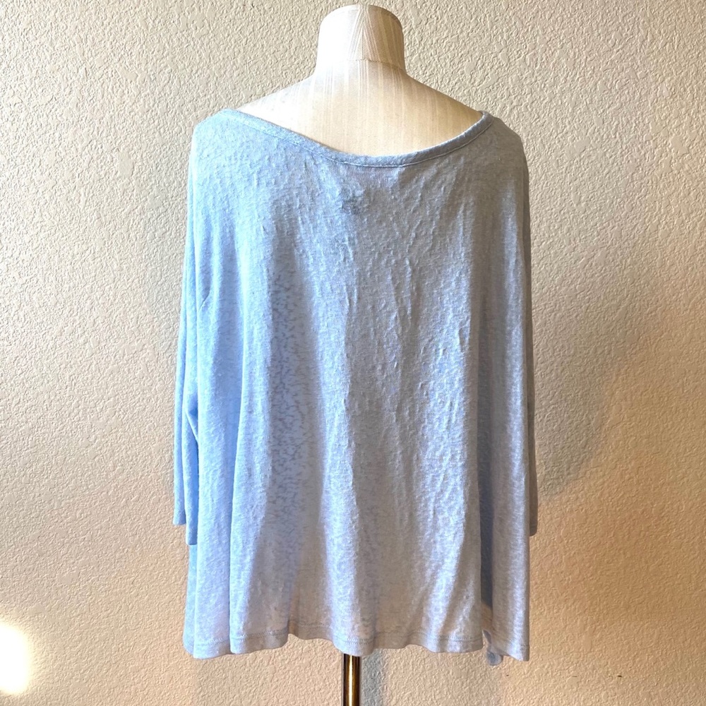 NWT Veronica M light blue keyhole asymmetrical top - Picture 3 of 7